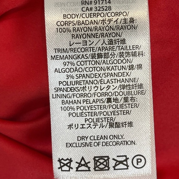🥑5/$25 A|E Armani Exchange red zip fit & flare dress sz 10 - Picture 5 of 6
